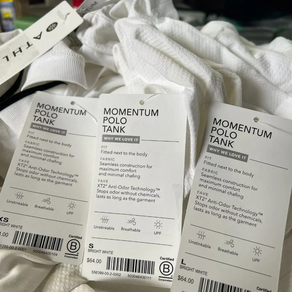 Athleta Momentum Seamless Polo Tank ( Bright White ) NWT‎